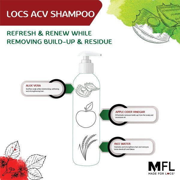MFL - Locs Vegan Apple Cider Vinegar Shampoo -8oz - (C) - EgoWigs.com