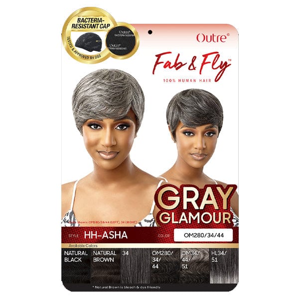 Outre 100% Human Hair Fab & Fly Gray Glamour Full Cap Wig - ASHA - EgoWigs.com
