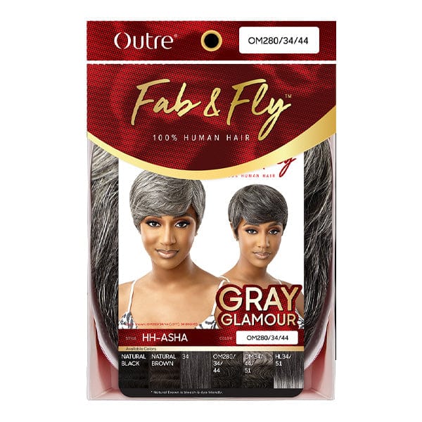 Outre 100% Human Hair Fab & Fly Gray Glamour Full Cap Wig - ASHA - EgoWigs.com
