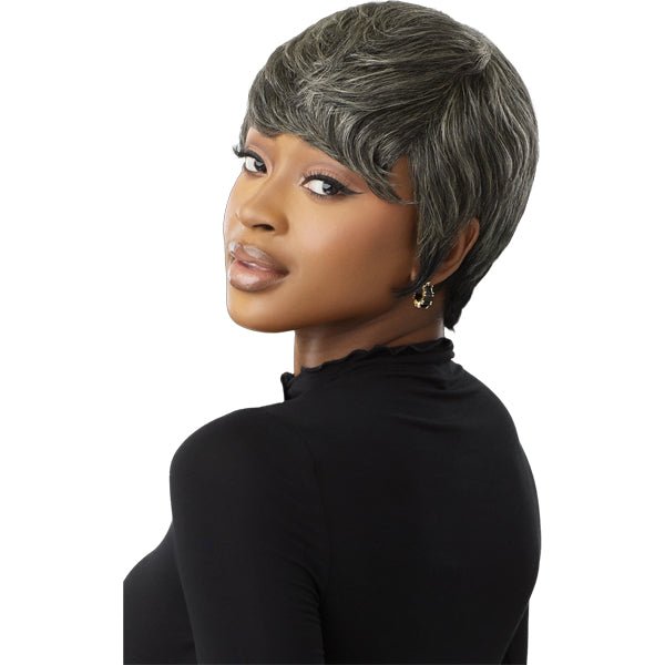 Outre 100% Human Hair Fab & Fly Gray Glamour Full Cap Wig - HH CELIA - SoGoodBB.com
