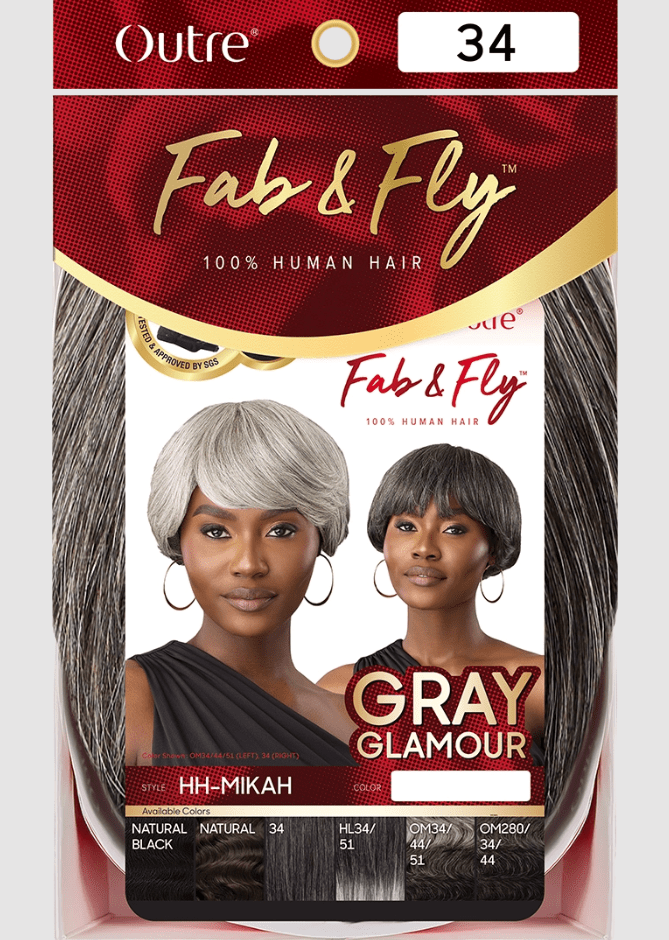 Outre 100% Human Hair Fab & Fly Gray Glamour Wig - MIKAH - SoGoodBB.com