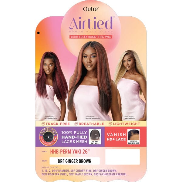 Outre Airtied Human Hair Blend Glueless 13X6 HD Lace Front Wig - HHB PERM YAKI 26" - SoGoodBB.com