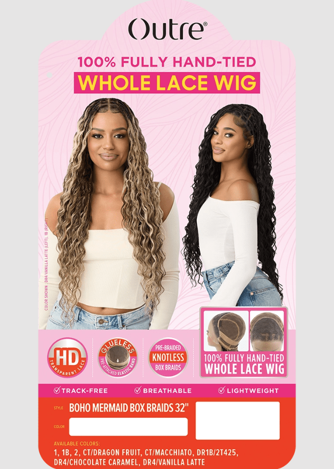 Outre Synthetic 100% Fully Hand - tied Whole Lace Wig - BOHO MERMAID BOX BRAID 32" - EgoWigs.com