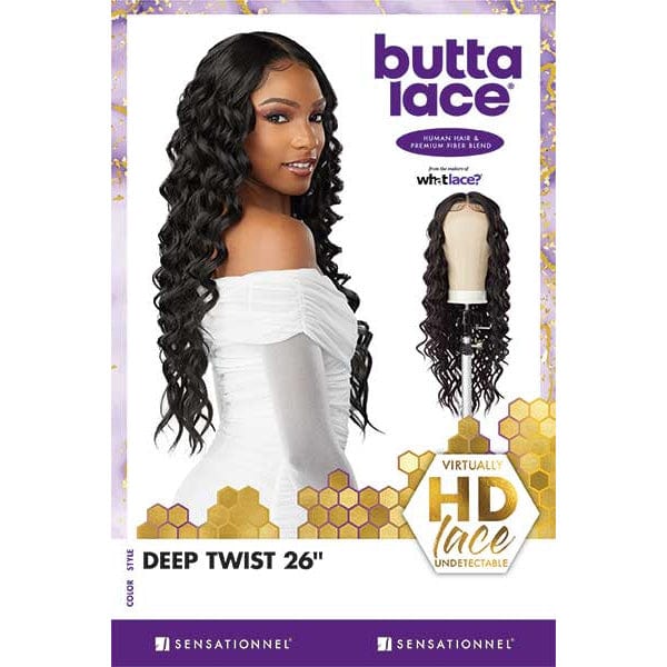 Sensationnel Butta Human Hair Blend Lace Front Wig - DEEP TWIST 26" - SoGoodBB.com