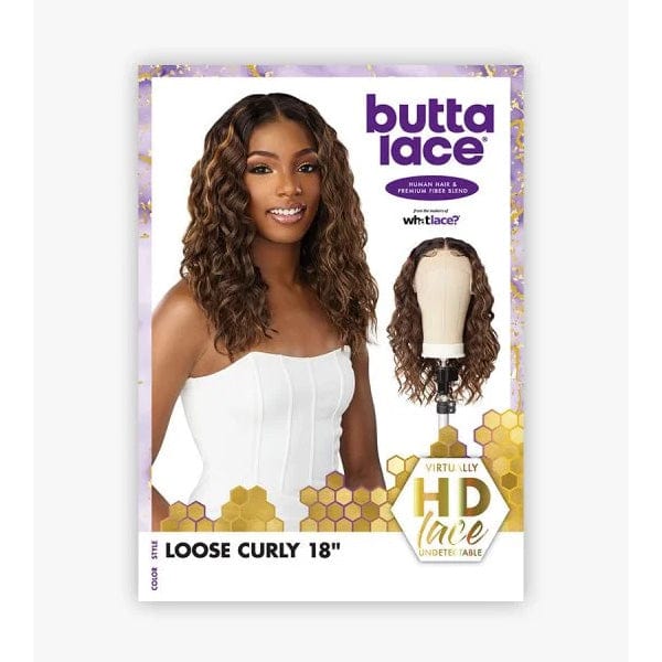 Sensationnel Butta Human Hair Blend Lace Front Wig - LOOSE CURLY 18" - SoGoodBB.com