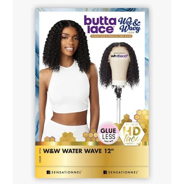 Sensationnel Butta Human Hair Blend Wet & Wavy Lace Front Wig - WATER WAVE 12" - EgoWigs.com