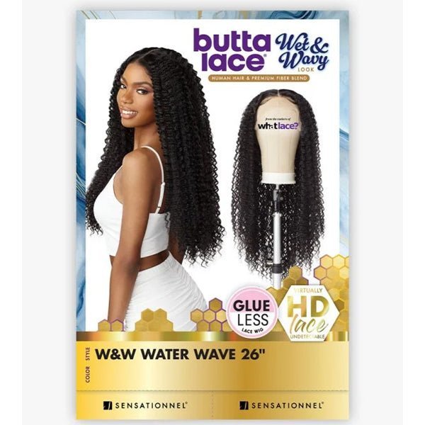 Sensationnel Butta Human Hair Blend Wet & Wavy Lace Front Wig - WATER WAVE 26" - EgoWigs.com