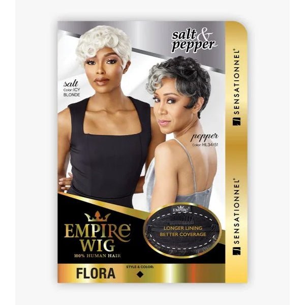 Sensationnel Empire Salt & Pepper 100% Human Hair Celebrity Series Wig - FLORA - SoGoodBB.com