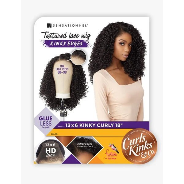 Sensationnel Kinky Edges Kinks & Co 13x6 HD Lace Front Wig - 13x6 KINKY CURLY 18" - EgoWigs.com