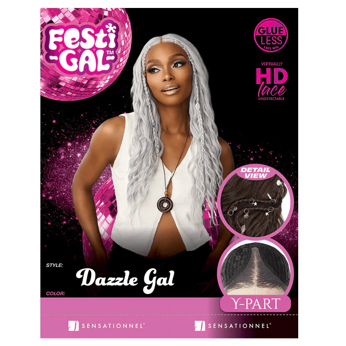 Sensationnel Shear Muse Festi - Gal Glueless Y - Part HD Lace Front Wig - DAZZLE GAL - EgoWigs.com