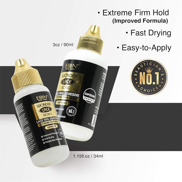 EBIN WONDER LACE BOND WATERPROOF ADHESIVE - SUPREME(BLACK) 1.15OZ - (C) - EgoWigs.com