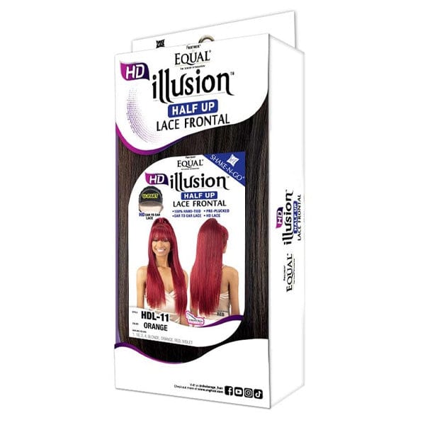 Freetress Equal Illusion Synthetic Half Up Lace Frontal Wig - HDL 11 - EgoWigs.com-1 - BLACK