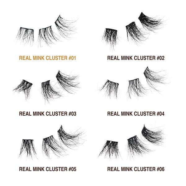 VLUXE BY IENVY Extended Real Mink Cluster Lashes - (C) - EgoWigs.com-VEM01-WISPY FLUFFY
