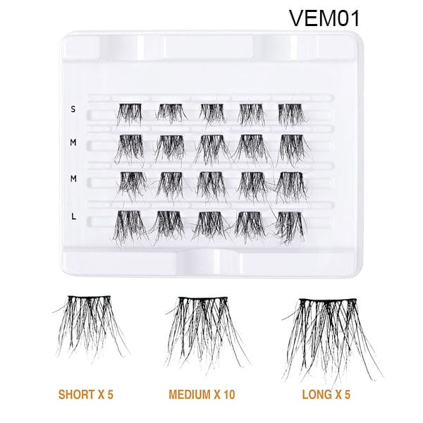 VLUXE BY IENVY Extended Real Mink Cluster Lashes - (C) - EgoWigs.com-VEM01-WISPY FLUFFY
