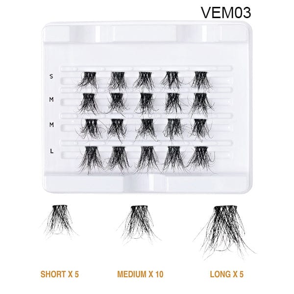 VLUXE BY IENVY Extended Real Mink Cluster Lashes - (C) - EgoWigs.com-VEM01-WISPY FLUFFY