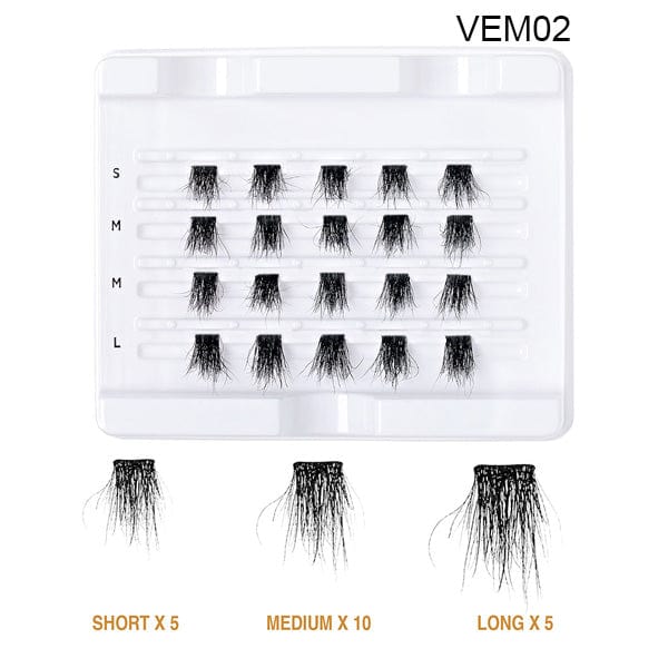 VLUXE BY IENVY Extended Real Mink Cluster Lashes - (C) - EgoWigs.com-VEM01-WISPY FLUFFY