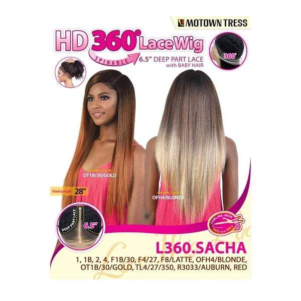 Motown Tress Synthetic 6.5" Deep Part HD 360 Lace Wig - L360 SACHA - Clearance - EgoWigs.com-1
