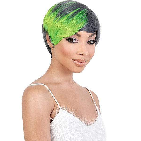 Motown Tress Curlable Synthetic Full Wig - SASSY - Clearance - EgoWigs.com-FBGRAY/GRN