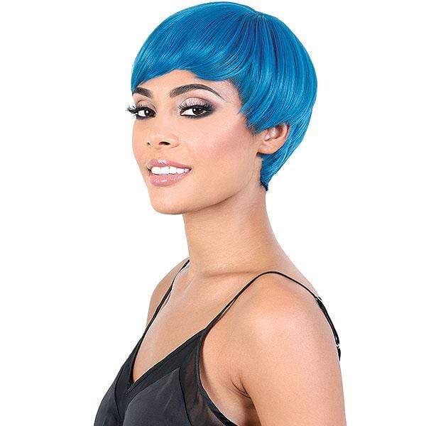 Motown Tress Curlable Synthetic Full Wig - SASSY - Clearance - EgoWigs.com-TEALBLUE