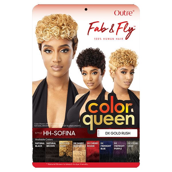 Outre 100% Human Hair Full Wigs Outre 100% Human Hair Fab & Fly Full Cap Wig Color Queen - SOFINA