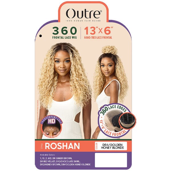 Outre Frontal Lace Wigs Outre & Play Human Hair Blend 360 Lace Front Wig - ROSHAN