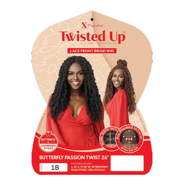 Outre Frontal Lace Wigs Outre X-Pression Twisted Up Lace Front Braid Wig - BUTTERFLY PASSION TWIST 26"