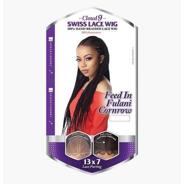 Sensationnel Frontal Lace Wigs Sensationnel Cloud 9 Synthetic 13x7 Lace Parting Swiss Braid Lace Wig - FEED IN FULANI CORNROW
