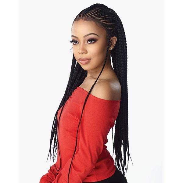 Sensationnel Frontal Lace Wigs Sensationnel Cloud 9 Synthetic 13x7 Lace Parting Swiss Braid Lace Wig - FEED IN FULANI CORNROW