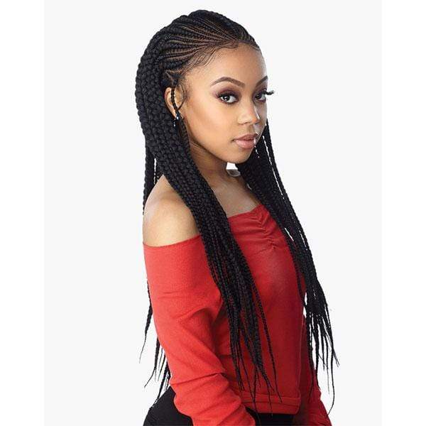 Sensationnel Frontal Lace Wigs Sensationnel Cloud 9 Synthetic 13x7 Lace Parting Swiss Braid Lace Wig - FEED IN FULANI CORNROW