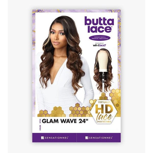 Sensationnel Human Hair Blend Lace Wigs Sensationnel Butta Human Hair Blend Lace Front Wig - GLAM WAVE 24"