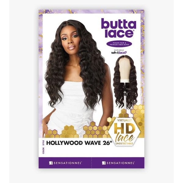 Sensationnel Human Hair Blend Lace Wigs Sensationnel Butta Human Hair Blend Lace Front Wig - HOLLYWOOD WAVE 26"