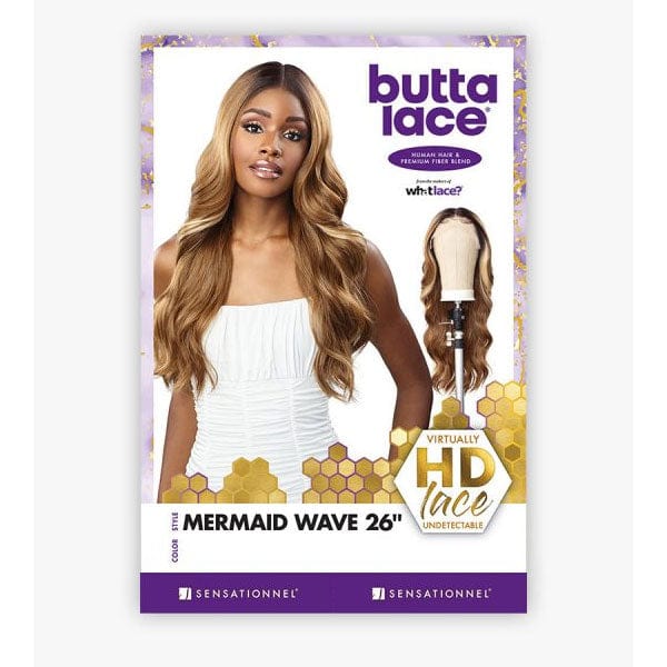 Sensationnel Human Hair Blend Lace Wigs Sensationnel Butta Human Hair Blend Lace Front Wig - MERMAID WAVE 26"