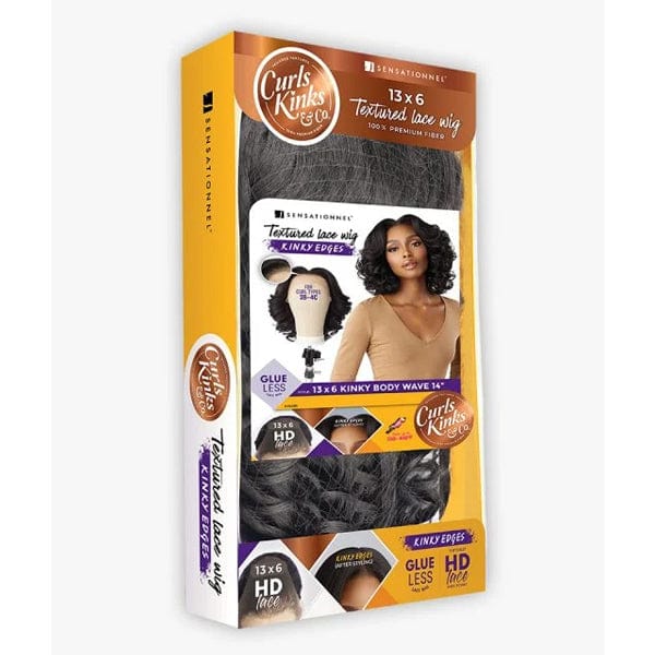 Sensationnel Kinky Edges Kinks & Co 13x6 HD Lace Front Wig - 13x6 KINKY BODY WAVE 14" - EgoWigs.com