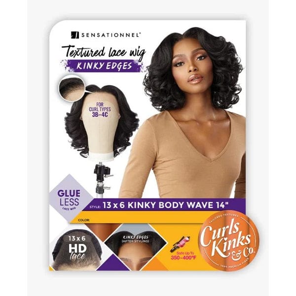 Sensationnel Kinky Edges Kinks & Co 13x6 HD Lace Front Wig - 13x6 KINKY BODY WAVE 14" - EgoWigs.com