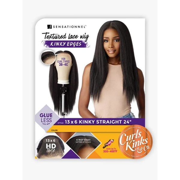 Sensationnel Kinky Edges Kinks & Co 13x6 HD Lace Front Wig - 13x6 KINKY STRAIGHT 24" - EgoWigs.com