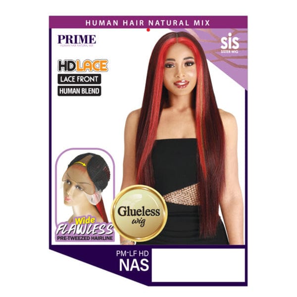 Zury Human Hair Blend Lace Wigs Zury Sis Human Hair Blend Natural Mix Glueless Lace Front Wig - PM LF HD NAS